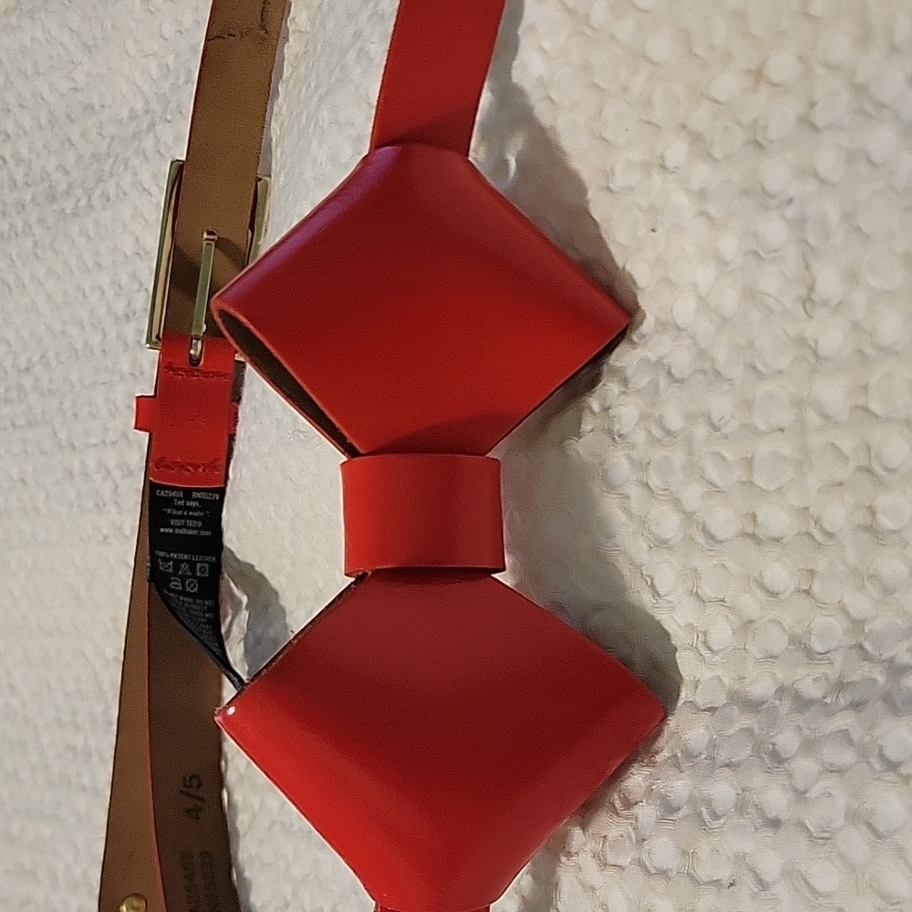 Ted Baker Red Patent Bow Belt - L - Picture 2 of 11